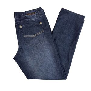 Blue Rag Jeans Men Size 36 Blue Denim Dark Wash Casual Logo Straight Leg